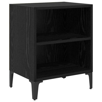 Berkfield Modern Bedside Cabinet Black Oak 40X30X50 Cm Engineered Wood - image 1