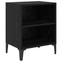 Berkfield Modern Bedside Cabinet Black Oak 40X30X50 Cm Engineered Wood - thumbnail 1