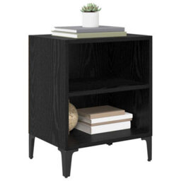 Berkfield Modern Bedside Cabinet Black Oak 40X30X50 Cm Engineered Wood - thumbnail 3