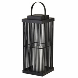 Lighting Collection Large Rattan Solar Outdoor Lantern - thumbnail 2