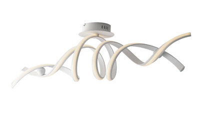 Luminosa Lighting Luminosa Mystral Integrated Led Semi Flush Ceiling Light, White, 4000K
