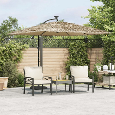 Walplus Garden Parasol With Steel Pole Brown 269X269X235 Cm - image 1