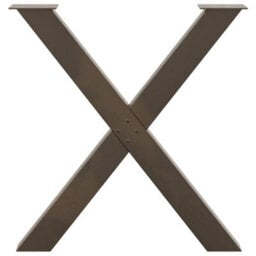 Berkfield Dining Table Legs X-Shaped 2 Pcs Natural Steel 80X(72-73) Cm Steel - thumbnail 5