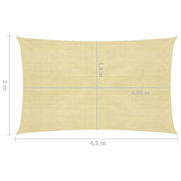 Berkfield Sunshade Sail 160 G/m2 Beige 2X4.5 M Hdpe - thumbnail 6