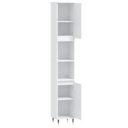 Berkfield Bathroom Cabinet White 30X30X190 Cm Engineered Wood - thumbnail 6