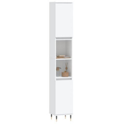 Berkfield Bathroom Cabinet White 30X30X190 Cm Engineered Wood - thumbnail 3