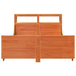 Berkfield Bed Frame Without Mattress Wax Brown 135X190 Cm Double Solid Wood Pine - thumbnail 4