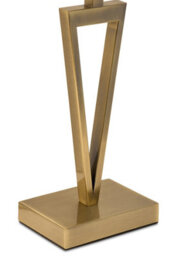 Lighting Supermarket V Design Antique Brass Slimline Table Lamp With Ivory Linen Shade - thumbnail 6
