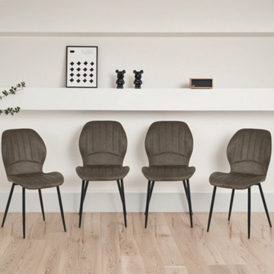 Outdoor Living (NW) Ltd Jaydn Distressed Leather Comfort Dining Chairs - Grey - Set Of 4 - image 1