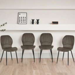 Outdoor Living (NW) Ltd Jaydn Distressed Leather Comfort Dining Chairs - Grey - Set Of 4 - thumbnail 1