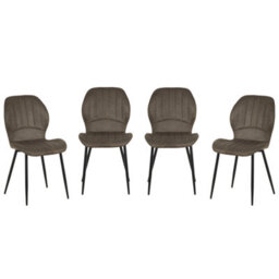 Outdoor Living (NW) Ltd Jaydn Distressed Leather Comfort Dining Chairs - Grey - Set Of 4 - thumbnail 7