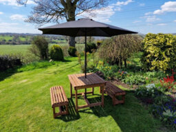 Churnet Valley Garden Furniture Ltd Contemporary 4 Seater Garden Table And Bench Set - Timber - L100 X W150 X H75 Cm - Fully Assembled - thumbnail 6