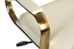 Teknik Vintage Executive Chair In Supple Faux White Leather With Brass Coloured Accents - thumbnail 4