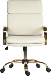 Teknik Vintage Executive Chair In Supple Faux White Leather With Brass Coloured Accents - thumbnail 2