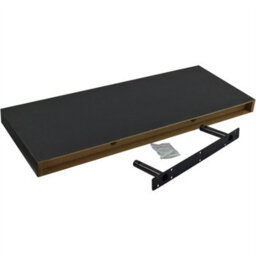 Harbour Housewares 60Cm Floating Wall Shelf - Black - Photo Gallery Bookshelf Wall Shelves For Storage & Display - thumbnail 4