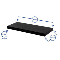 Harbour Housewares 60Cm Floating Wall Shelf - Black - Photo Gallery Bookshelf Wall Shelves For Storage & Display - thumbnail 3