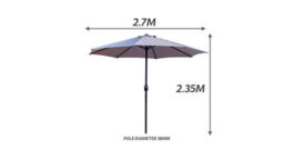 PureLifestyleWonders Glamhaus   Garden   Parasol   Grey   Edition - thumbnail 3
