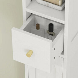 Tall Bathroom Cabinet Slim Storage Unit Narrow Floor Cupboard - thumbnail 6