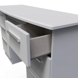 Harrow Double Pedestal Desk In Grey Matt (Ready Assembled) - thumbnail 5