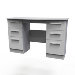 Harrow Double Pedestal Desk In Grey Matt (Ready Assembled) - thumbnail 3