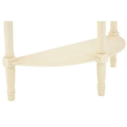 Orsina White Rounded Console Table For Hallway, Pine Wood Wood Table For Home And Office Décor - thumbnail 7