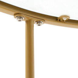 Darphe Modern Round Tempered Glass Coffee Table Gold Metal Frame 80Cm Dia 43Cm High - thumbnail 7