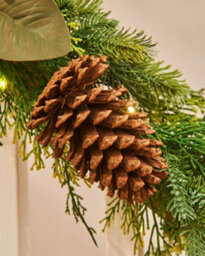 WeRChristmas 9 Ft Pre-Lit Mixed-Foliage Artificial Christmas Garland With Berries And Pinecones, 50 Warm White Leds - thumbnail 6