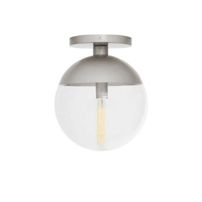 Orsina Chrome Finish Ceiling Light, Hanging Light With Transparent Glass Globe, Nordic-Inspired Lighting For Rooms - image 1