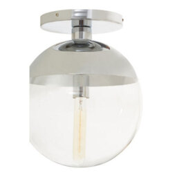 Orsina Chrome Finish Ceiling Light, Hanging Light With Transparent Glass Globe, Nordic-Inspired Lighting For Rooms - thumbnail 4