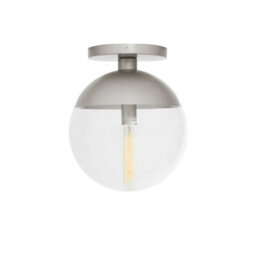 Orsina Chrome Finish Ceiling Light, Hanging Light With Transparent Glass Globe, Nordic-Inspired Lighting For Rooms - thumbnail 1