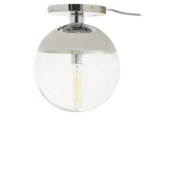 Orsina Chrome Finish Ceiling Light, Hanging Light With Transparent Glass Globe, Nordic-Inspired Lighting For Rooms - thumbnail 2