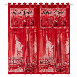 "Smart Living Soft Cosy Poly Cotton Inspire Curtains- Red - 66""x72""" - thumbnail 2