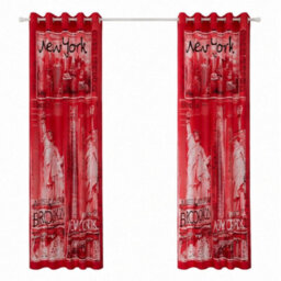 "Smart Living Soft Cosy Poly Cotton Inspire Curtains- Red - 66""x72""" - thumbnail 3
