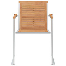 Berkfield Garden Chairs 2 Pcs Solid Teak Wood And Stainless Steel - thumbnail 3