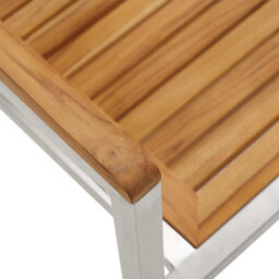 Berkfield Garden Chairs 2 Pcs Solid Teak Wood And Stainless Steel - thumbnail 7