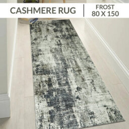 Ameha Grey Abstract Pattern Rug Hallway Kitchen Area 80X150 Cm Non Slip Runner Frost Cashmere Rugs - thumbnail 1