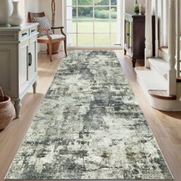 Ameha Grey Abstract Pattern Rug Hallway Kitchen Area 80X150 Cm Non Slip Runner Frost Cashmere Rugs - thumbnail 3
