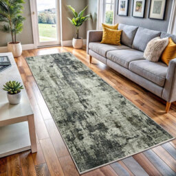 Ameha Grey Abstract Pattern Rug Hallway Kitchen Area 80X150 Cm Non Slip Runner Frost Cashmere Rugs - thumbnail 6