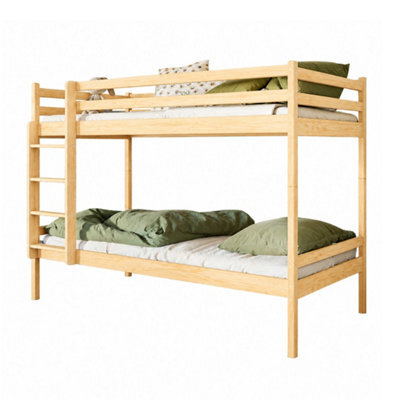 Arte Nico Pine Wooden Bunk Bed With Storage 90 X 200Cm - With 2 Foam Bonnell Mattresses - image 1