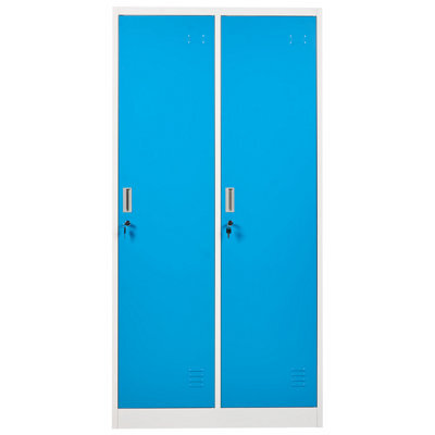 Wyld And Coco Novastor Two-Door Metal Locker White And Blue - 90 X 45 X 180 Cm For Gyms And Schools - image 1