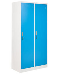 Wyld And Coco Novastor Two-Door Metal Locker White And Blue - 90 X 45 X 180 Cm For Gyms And Schools - thumbnail 3