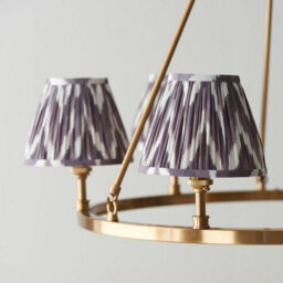 Loops Elegant 2 Pack Of Adjustable Hanging Pendant Lights In Aged Brass And Pearl Grey Fabric - thumbnail 4