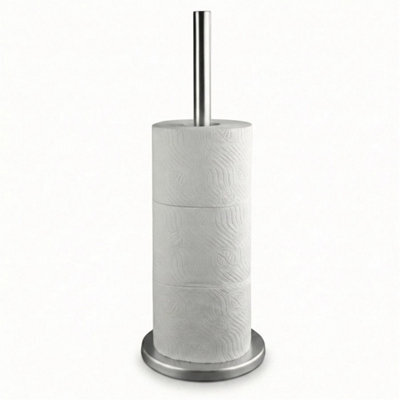 Stainless Steel Freestanding Toilet Roll Holder Storage Stand Bathroom Organiser - image 1