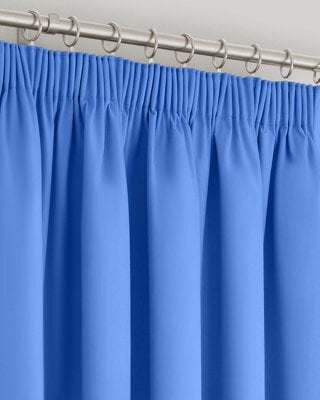 Velosso Modern Bedroom & Living Room Blackout Curtains - Triple Weave Microfibre Fabric, Header Tape Top - Blue