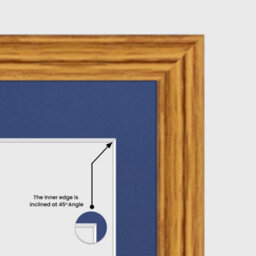 AK Frames 50X20Cm Oak Classic Multi Photo Frame With Blue Mount - Holds 4 Apertures (4X) 6X4 Photos - thumbnail 7