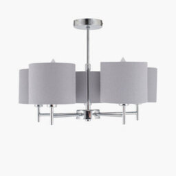 Pacific Lifestyle Metal And Linen 5 Arm Light Pendant - thumbnail 3