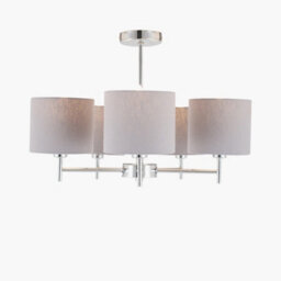 Pacific Lifestyle Metal And Linen 5 Arm Light Pendant - thumbnail 2