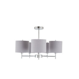 Pacific Lifestyle Metal And Linen 5 Arm Light Pendant