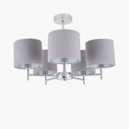 Pacific Lifestyle Metal And Linen 5 Arm Light Pendant - thumbnail 4