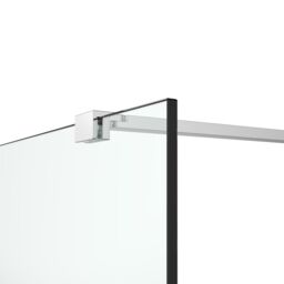 GoodHome Ledava Gloss Chrome Effect Textured Striped Pattern Walk-In Wet Room Glass Screen (H)195Cm (W)80Cm - thumbnail 4